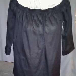 Off the shoulder black blouse